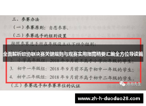 全面解析欧协联决赛关键规则与观赛实用指南精要汇编全方位导读篇